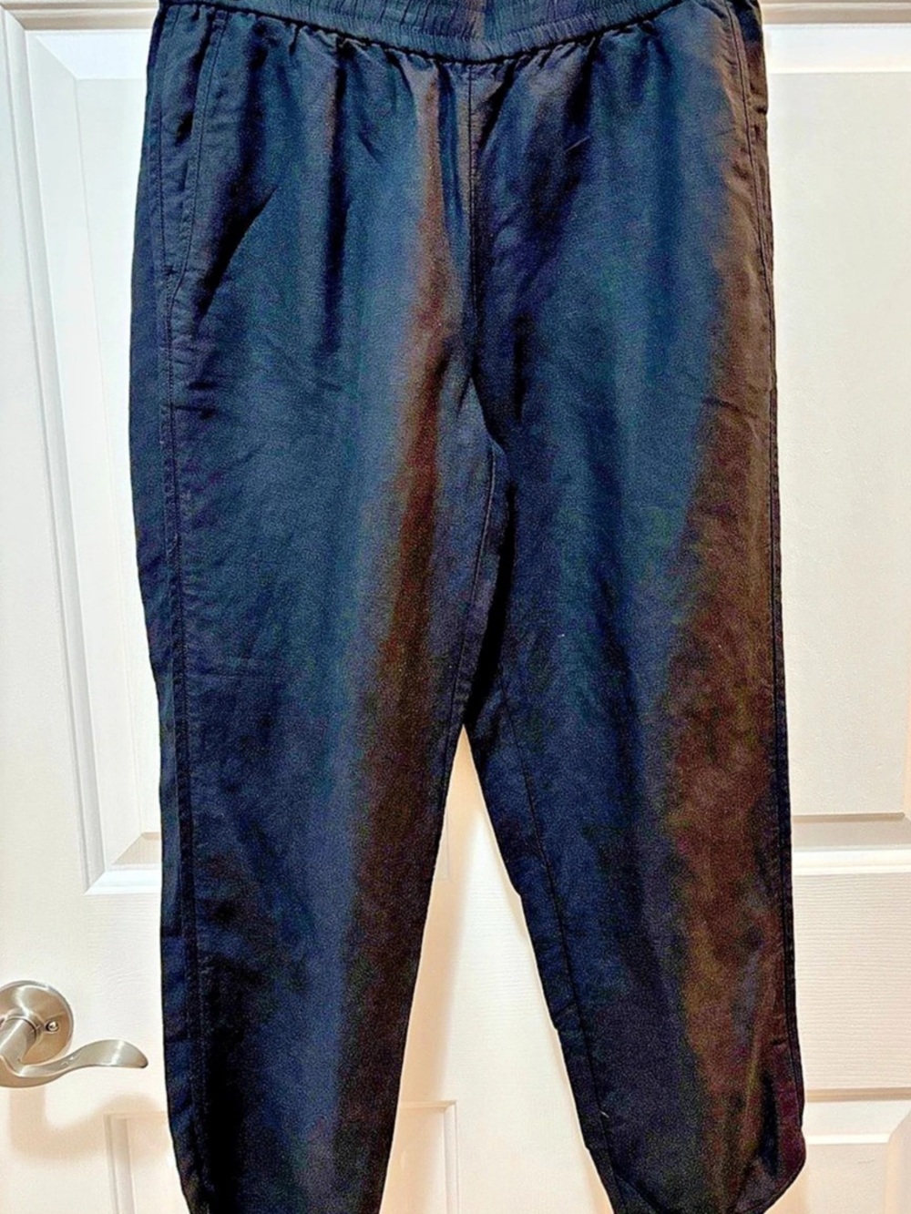 Madewell Black Linen Blend Ankle Pants Size Small EUC